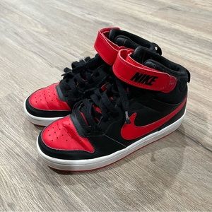{preloved} Little Boy’s Red and Black Nike High Tops